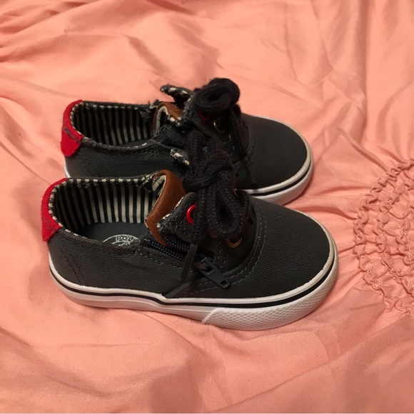 Poll Parrot Ahoy Toddler Aloha Nautical Theme Canvas Shoes Lace & Zip Navy sz 4M - Picture 7 of 16